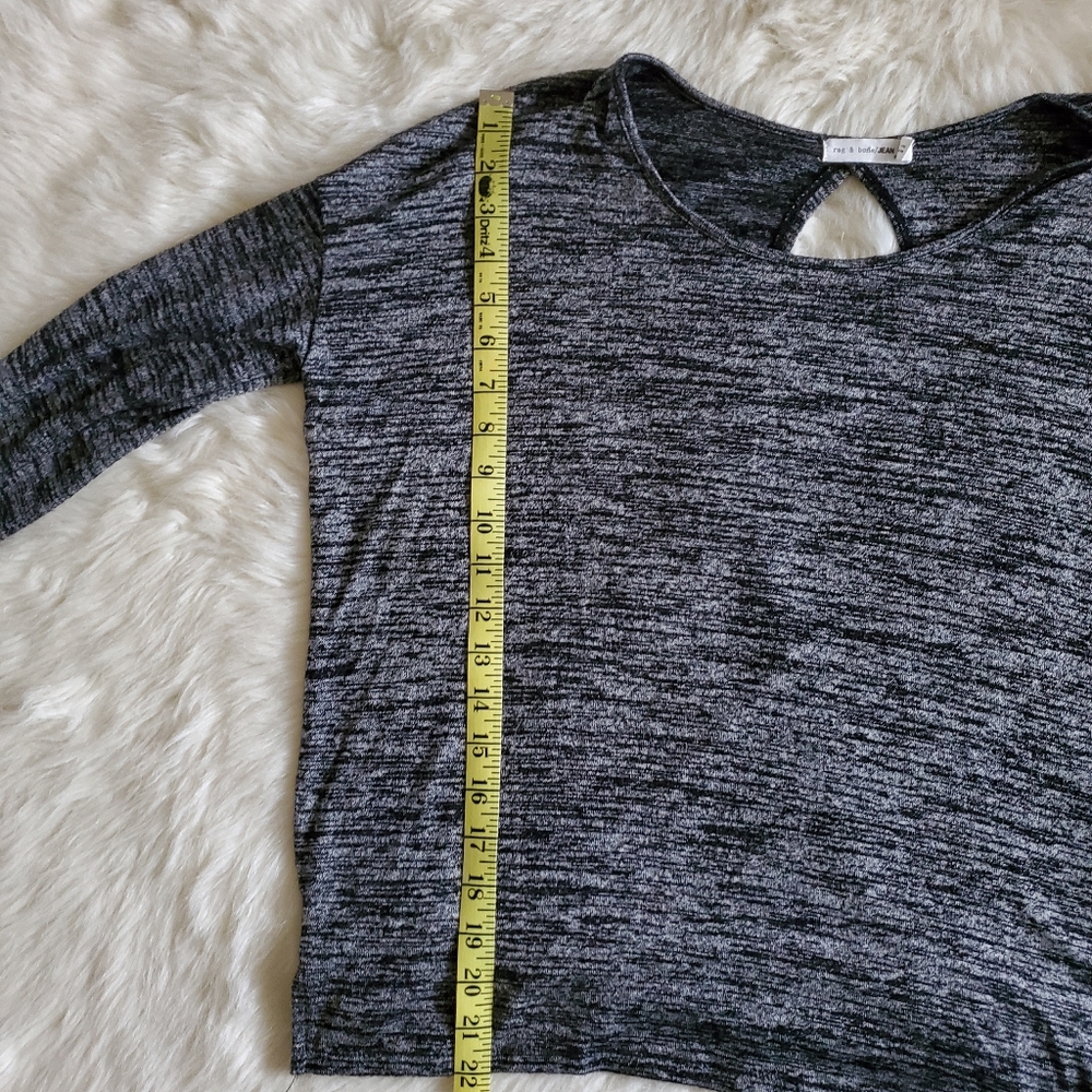 Rag & Bone Mia Long Sleeve Back Cutout Top Size Medium - Picture 9 of 10